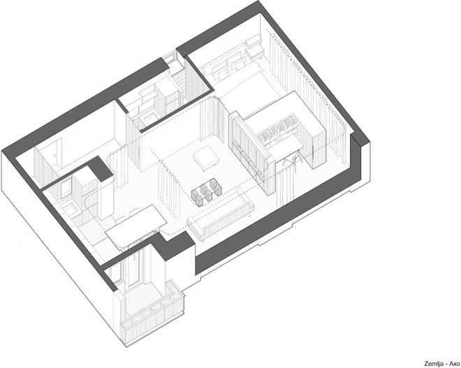 隔墙秒变灵活实用大空间m6米乐全屋用帘子做(图7)